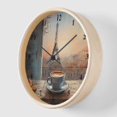 Chic Eiffel Tower Cafe Kaffeekarte Paris Uhr (Winkel)