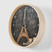 Chic Eiffel Tower Cafe Kaffeekarte Paris Uhr (Winkel)