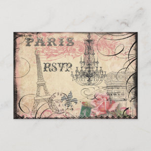 Chic Eiffel Tower & Chandelier UAWG RSVP Karte