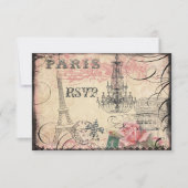 Chic Eiffel Tower & Chandelier UAWG RSVP Karte (Vorderseite)