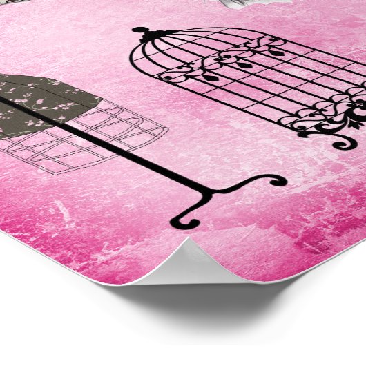 Chic Eiffel Tower Pink Paris Mode Poster (Ecke)