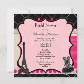 Chic-Eiffel-Turm-Rosa-Paris-Brautparty Einladung (Rückseite)