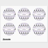 Chic Eiffelturm Lila Personalisierte Aufkleber (Blatt)