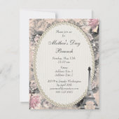 Chic Eiffelturm & Rose Muttertag Brunch Einladung (Rückseite)