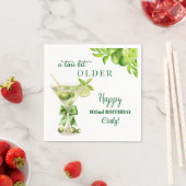 Chic ein bisschen älterer Lime Martini 102. Geburt Serviette (Beispiel)