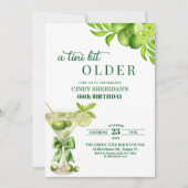 Chic ein bisschen älterer Lime Martini 66. Geburts Einladung (Vorderseite)