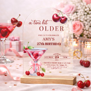 Chic Ein Tini Bisschen Älter Cherry Martini 27. Ge Acryleinladungen