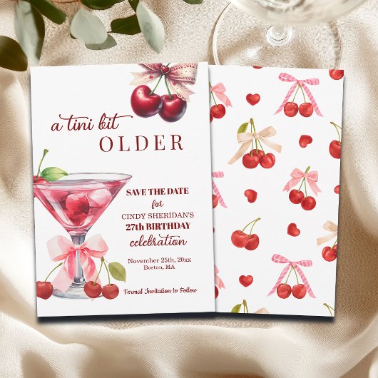 Chic Ein Tini Bisschen Älter Cherry Martini 27. Ge Save The Date