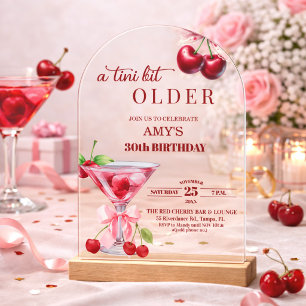 Chic Ein Tini-Bisschen Älter Cherry Martini 30. Ge Acryleinladungen