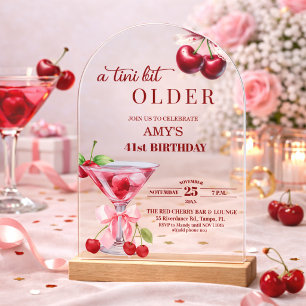 Chic Ein Tini Bisschen Älter Cherry Martini 41. Ge Acryleinladungen