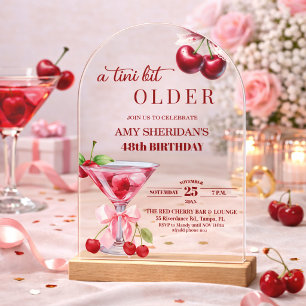 Chic Ein Tini Bisschen Älter Cherry Martini 48. Ge Acryleinladungen