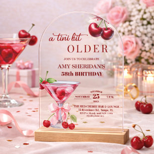 Chic Ein Tini Bisschen Älter Cherry Martini 58. Ge Acryleinladungen