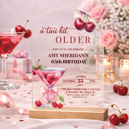 Chic Ein Tini Bisschen Älter Cherry Martini 65. Ge Acryleinladungen