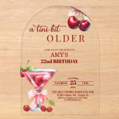Chic Ein Tini Bisschen Älterer Kirsch Martini 22.  Acryleinladungen (Vorderseite)
