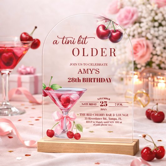 Chic Ein Tini Bisschen Älterer Kirsch Martini 28. Acryleinladungen