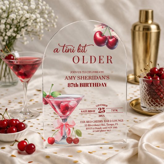 Chic Ein Tini Bisschen Älterer Kirsch Martini 87.  Acryleinladungen