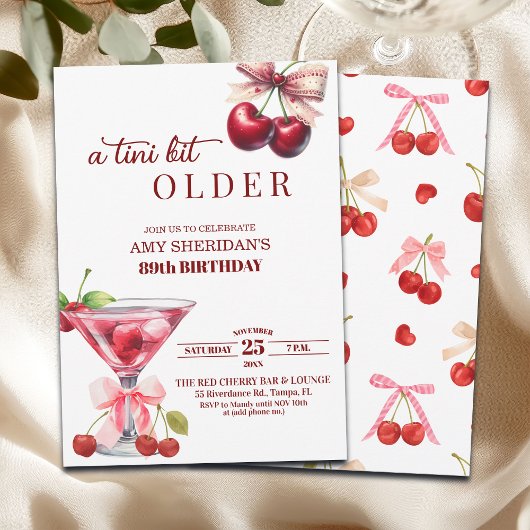 Chic Ein Tini Bisschen Älterer Kirsch-Martini 89.  Einladung