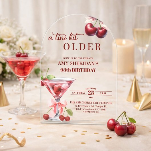 Chic Ein Tini Bisschen Älterer Kirsch-Martini 98.  Acryleinladungen