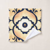 Chic, einfach, modern, Trending, Tan und Navy Blue Badhandtuch Set (Waschlappen)