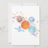 Chic einfache erste Reise um die Sonne 1. Geburtst Einladung (Rückseite)