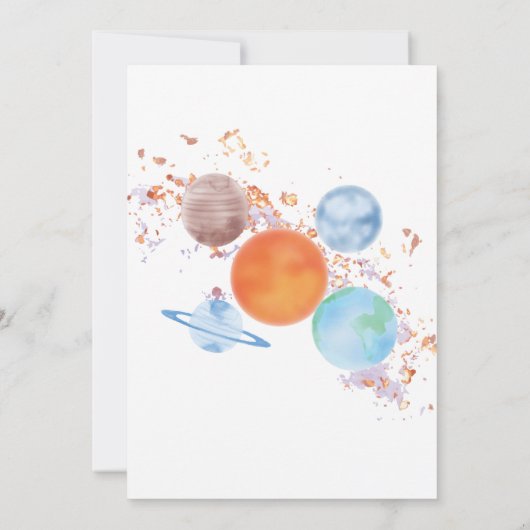 Chic einfache erste Reise um die Sonne 1. Geburtst Einladung (Rückseite)