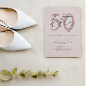 Chic Einfache Minimalistische Rose Pink 50. Geburt Einladung