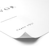 Chic + Einfache moderne Script-Gastgeschenke Hochz Poster (Ecke)