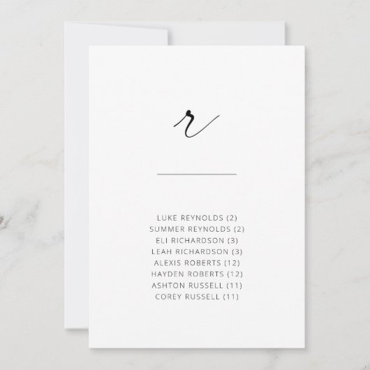 Chic + Einfache, moderne Skriptsprache Alphabetisc (Vorderseite)