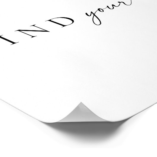 Chic + Einfache Script-Hochzeit Ihren Sitzplatz fi Poster (Ecke)