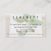 Chic-einfache und saubere Wellness-Center-Karte Visitenkarte (Rückseite)