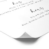 Chic + einfaches Skript Hochzeitssignatur Getränke Poster (Ecke)