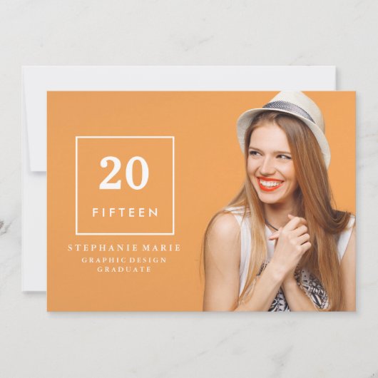 Chic-Einfachheits-Foto-Abschluss-Einladung 2015 Einladung (Vorderseite)