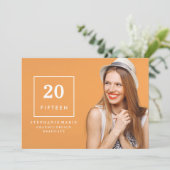 Chic-Einfachheits-Foto-Abschluss-Einladung 2015 Einladung (Stehend Vorderseite)