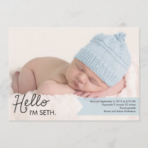 Chic Einführung Birth Announcement - Blau Ankündigung