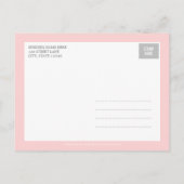 Chic Einführung Birth Announcement - Rosa Ankündigungspostkarte (Rückseite)