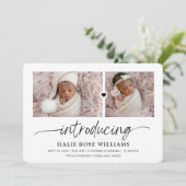 Chic Einführung Foto Collage Birth Ankündigung (Stehend Vorderseite)