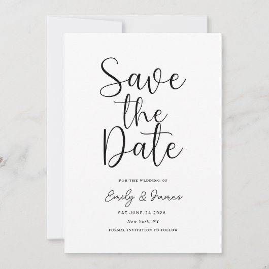 Chic einzigartig Modernes Elegantes minimalistisch Save The Date (Vorderseite)