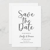 Chic einzigartig Modernes Elegantes minimalistisch Save The Date (Vorne/Hinten)