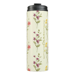 Chic & Einzigartig: personalisiertes Blumendesign Thermosbecher