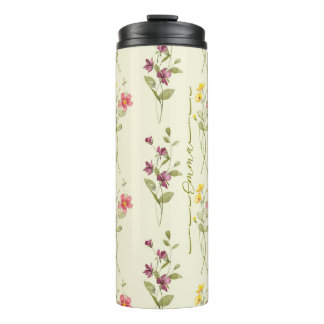 Chic & Einzigartig: personalisiertes Blumendesign Thermosbecher