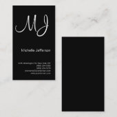 Chic Einzigartige Monogram Black & White Business Visitenkarte (Vorne/Hinten)