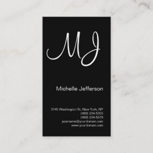 Chic Einzigartige Monogram Black & White Business Visitenkarte