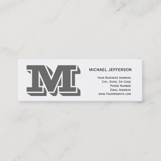Chic Einzigartige White Business Card Mini Visitenkarte (Vorderseite)