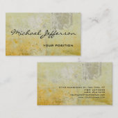 Chic Einzigartiges Gelbgraues Mortar Abstrakt Visitenkarte (Vorne/Hinten)
