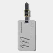 Chic Einzigartiges Monogramm Schlichter Minimalist Gepäckanhänger (Vorderseite vertikal)