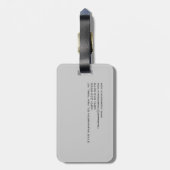 Chic Einzigartiges Script Grau Modernes Minimalist Gepäckanhänger (Rückseite vertikal)