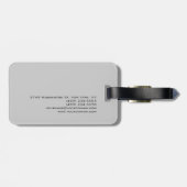 Chic Einzigartiges Script Grau Modernes Minimalist Gepäckanhänger (Rückseite horizontal)