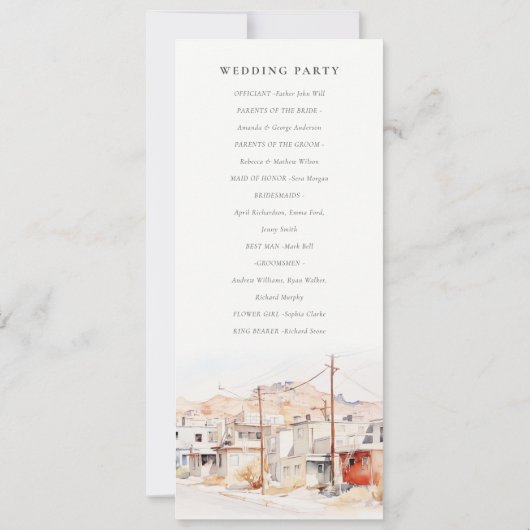 Chic El Paso Texas City Scape Wedding Programm (Rückseite)