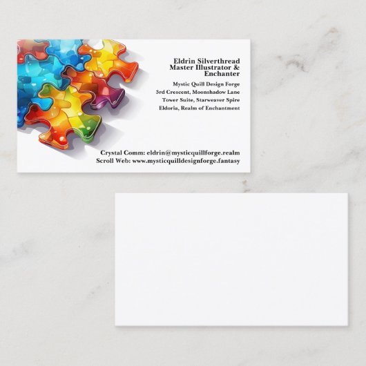 🌈 👩 "Chic Elegance" Berufliche Visitenkarte (Vorne/Hinten)