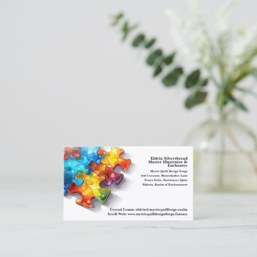 🌈 👩 ‍ "Chic Elegance" Berufliche Visitenkarte (Stehend Vorderseite)